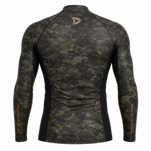 DRAVELLE INDUSTRY Men's Full Sleeve Rash Guard Black Camo <b>Print</b> Breathable 220g Polyester/Nylon Quick Dry <b>Surf</b> Shirt Adult - Product Image 2