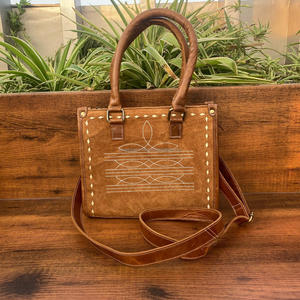 New Top Fashion Genuine Suede Leather <b>Boot</b> Stitch Mini Tote Bag Suede Leather <b>Boot</b> Stitch Square Jewelry Box Combos <b>for</b> Women's - Product Image 2