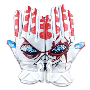 Guantes de Fútbol Americano 7v7 Silicon Joker Clown para Receptor, Alta Calidad, Personalizados, Antideslizantes, con Cierre de Gancho y Bucle en los Dedos - Product Image 3