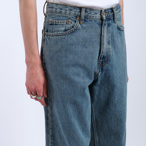 Jeans Anchos de Mezclilla Negra Lavada Estilo Vintage, Personalizados por el Fabricante, de Primera Calidad, para Hombre, Talla Grande, Corte Recto - Product Image 5