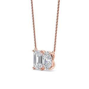 Conjunto de colgante de diamante cultivado en laboratorio con corte esmeralda de 3.35 CTW, oro amarillo de 9K, joyería fina, regalo de aniversario para mujeres. - Product Image 4