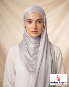 Pañuelo de Seda HitJem para Exportación, Cuadrado, Estilo Zimmy Choo, Hijab, Color Sólido, para Uso Formal, Cuatro Estaciones, Agradable al Tacto - Product Image 4
