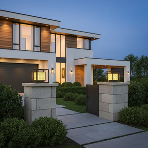 Viet Nam CM Decor AC 220V( ± 10%) Gate pillar light 300 lm LED Outdoor/Wall/Villa/Garde 3500K (Warm White) 1-Year steel/inox - Product Image 5