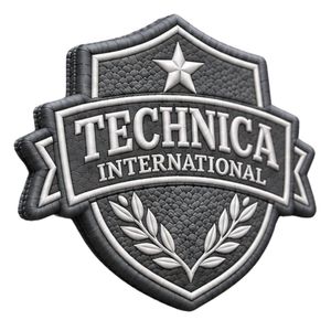 Parche Bordado Gris con Escudo, Estrella y Corona de Laurel de Technica International para Chaquetas, Bolsos, Uniformes y Ropa - Product Image 2