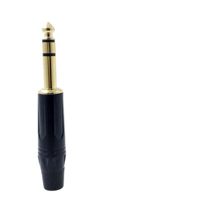 อะแดปเตอร์ทองเหลืองและพีซีอัลลอยด์สีดำไฟฟ้าขนาด6.3มม. พร้อมแจ็คแบบสัมผัสชุบทอง - Product Image 1