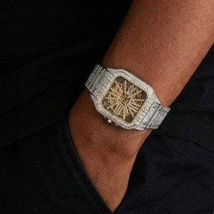 Montre de luxe haut de gamme en moissanite et diamant, boîtier en acier inoxydable, style hip-hop premium, prix d'usine, au prix le plus bas - Product Image 2