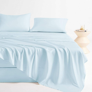 4Pcs Bamboo Bed <b>Sheet</b> Bedding Set <b>Flat</b> <b>Sheet</b>/<b>Fitted</b> <b>Sheet</b> Bedsheet With 2 Pillow Case - Product Image 2