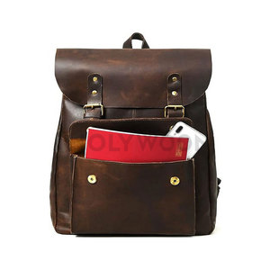 Unisex Luxury Leather <b>Backpack</b> Lightweight Zipper Spacious Interior Multiple <b>Compartments</b> Strong Build for Business Travel - Product Image 4