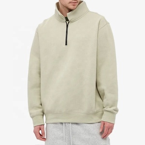 Sudadera con capucha y cremallera para hombre, gran oferta, sudadera polar de algodón 100% personalizada con cremallera frontal de un cuarto, teñido liso para invierno - Product Image 1