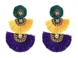 Pendientes de borlas con cuentas verdes de estilo bohemio de la mejor calidad para mujer, diseño hueco, para chicas, de la India. - Product Image 2