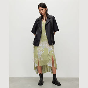 Nouvelle arrivée, prix d'usine, veste en cuir personnalisée imprimée pour femmes, vêtements pour femmes, veste de moto en cuir véritable, streetwear pour femmes - Product Image 3