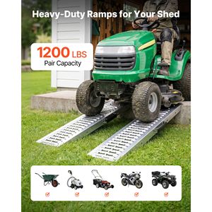 Set di 2 Rampe per Rimorchio in Acciaio Resistente 39 X 9 Pollici, Piastre Antiscivolo, Capacità 1200 LBS, Rampe di Carico per ATV 39 X 9 Pollici - Product Image 2