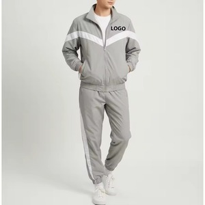 Vêtements de jogging personnalisés, veste coupe-vent et pantalon de survêtement, fermeture éclair, logo personnalisé, coupe-vent en nylon, ensembles de survêtements - Product Image 1