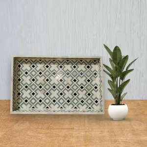 Plateau de service classique en résine d'os de haute qualité, idéal pour hôtels, restaurants, cadeaux d'entreprise, emballage personnalisé, ensemble de vaisselle décorative - Product Image 3