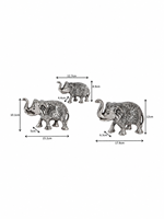 Figurine d'éléphant décorative en argent allemand avec gravure complexe, artisanat indien traditionnel, décoration d'intérieur, cadeau, boîte en velours