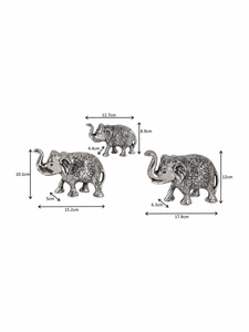 Figurine d'éléphant décorative en argent allemand avec gravure complexe, artisanat indien traditionnel, décoration d'intérieur, cadeau, boîte en velours - Product Image 4