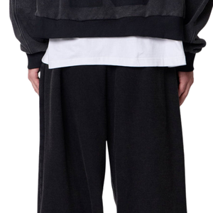 Pantalon en molleton extra large pour homme, coupe large, taille à cordon, ourlet ouvert, style streetwear uni, fournisseurs d'usines de vêtements OEM - Product Image 4