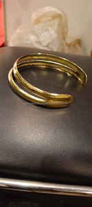 Brazalete de latón ajustable de Aura dorada Brazalete abierto hecho a mano para mujer elegante y moderna Moda diaria - Product Image 3