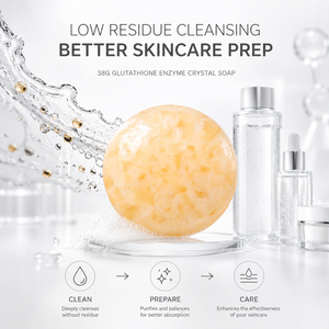 Jabón Facial Enzimático de Glutatión de Bajo Residuo, Barra Limpiadora Facial de Cristal para una Limpieza Profunda y Preparación de la Piel - Product Image 1