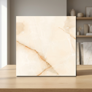 Elegantes Baldosas de Porcelana con Aspecto de Mármol Marrón Ónix, Cerámica Brillante de 8 mm, 600x600 mm, 5 Años de Garantía, Repuestos Gratuitos - Product Image 1