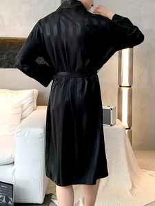 OEM <b>Men</b> Gift Custom Satin Silk Satin Long Sleeve Loungewear <b>Pajamas</b> <b>Men</b> Sleepwear Robe Home wear <b>Summer</b> Nightgown - Product Image 5