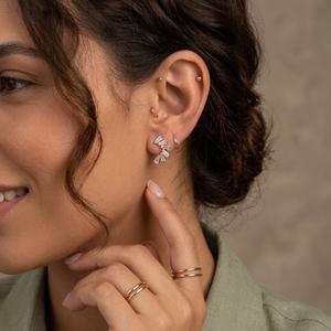 Pendientes de tuerca tipo abanico con diamantes baguette cónicos de 0.85 ct para mujer, aretes tipo arco, oro macizo de 14K, diamantes cultivados en laboratorio, regalo para dama de honor - Product Image 4