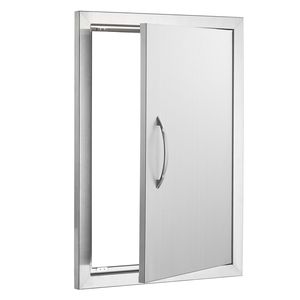 Maniglia verticale singola per porta da cucina esterna in acciaio inossidabile da 17W x 24H pollici, per accesso BBQ, ricambi e accessori per mobili - Product Image 1