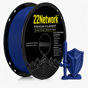 Filament PLA bleu foncé 22Network 1,75 mm 1 kg Bobine pour imprimante 3D industrielle Haute vitesse 300 mm/s OEM ODM Direct usine - Product Image 1