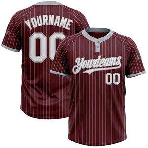 Custom Design <b>Baseball</b> Uniform <b>Sets</b> Maroon And White Color Adult Team Softball Uniform Kits With Custom Team Name And Number - Product Image 4