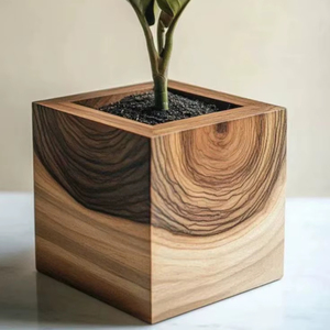 Jarrón de Madera Hecho a Mano de Gran Tamaño, Acabado Natural de Alto Estándar con Diseño Moderno Minimalista, Precio al por Mayor en India - Product Image 1