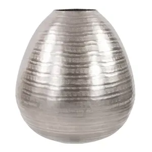 Vases de table modernes en métal, lot de 3, finition martelée ronde, argent et or, pour décoration florale intérieure - Product Image 3