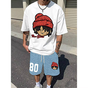 Camiseta y pantalones cortos extragrandes con serigrafía personalizada, material de primera calidad, serigrafía de alta calidad para unisex - Product Image 5