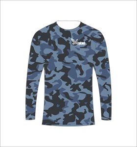เสื้อกีฬาแขนยาวลายพรางสีน้ำเงินเทา เสื้อยืดออกกำลังกายน้ำหนักเบา - Product Image 5