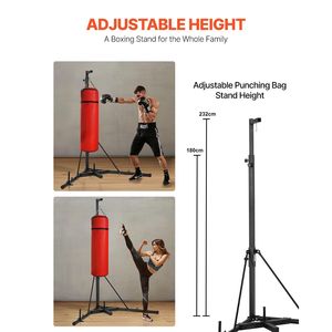 Heavy-Duty Steel Punching Bag <b>Stand</b> with Adjustable Height and <b>Weighted</b> Base Workout Training Equipment for Boxing & Fitness - Product Image 3