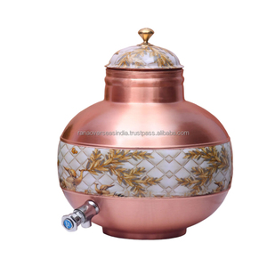Distributeur d'eau en cuivre émaillé de style moderne dernier modèle Pot d'eau ayurvédique avec robinet en acier pour la maison et la cuisine - Product Image 2