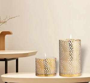 Candelabro de Metal Grabado a Mano, Decorativo, Estilo Antiguo, para Decoración del Hogar y Mesa - Product Image 3