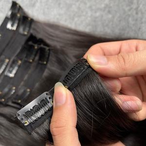 MEGA SOLDE Extensions de cheveux naturels vietnamiens à clipser, diverses couleurs et textures, sans perte ni nœuds - Product Image 4