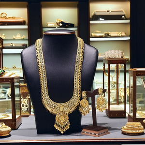 ชุดเครื่องประดับเจ้าสาวแบบยาวบรรจุทอง14K 18K 24K ชุดเครื่องประดับยาวแบบดั้งเดิมชุดเครื่องประดับแฟชั่นทองเหลืองทอง - Product Image 2