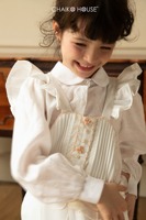 Vêtements pour filles, ensemble bébé fille, ensemble enfant, 2 pièces, chemise et salopette, broderie florale de luxe - Sophia