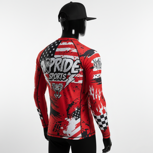 Chemises de compression à séchage rapide en tissu extensible 4 directions de haute qualité, col rond, sublimation, rashguard MMA BJJ - Product Image 3