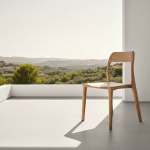 Silla de Comedor para Exteriores Milloo, Hecha a Mano con Madera de Teca Ecológica, Diseño Minimalista, Silla de Patio de Madera Sólida para Muebles de Hogar - Product Image 1