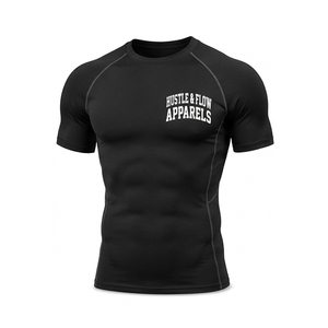 New Arrival Men Compression Shirts Short Sleeve Athletic Workout Sports Undershirt Base <b>Layer</b> Anti-Bacterial Compression Shirt - Product Image 1