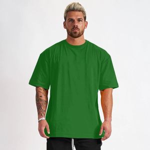 T-shirt blanc surdimensionné en coton pour homme, col rond, manches courtes, coupe ample, couleur unie, coupe droite - Product Image 5