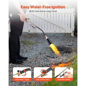 Torcia a Propano ad Alta Potenza 1.800.000 BTU per Bruciare Erbacce, Resistente con Tubo da 3 Metri, Fiamma Turbo Regolabile a Tre Punte, Diserbatrice Manuale - Product Image 4
