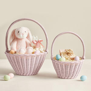 Cestas de almacenamiento de colores, juego de cestas de ratán, contenedor de Pascua con lazo decorativo, productos más recientes - Product Image 4