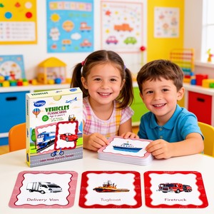 Tarjetas de Memoria Flash de Vehículos Toysaga, 30 Piezas para Niños de 2 Años o Más, Tarjetas Educativas con 60 Palabras de Vocabulario - Product Image 4