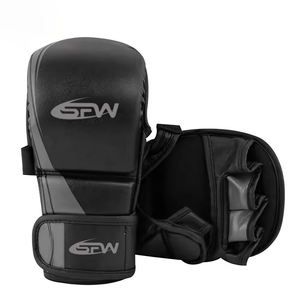 Gants de MMA en cuir professionnels personnalisés, respirants, anti-humidité, fermeture auto-agrippante, pour sparring, grappling, arts martiaux, boxe - Product Image 5