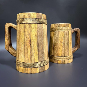 Taza de Leche de Madera Natural Aislada, Vajilla Artesanal Sostenible para el Hogar - Product Image 4