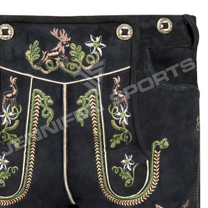 Pantalones Cortos de Cuero de Ante Bávaro para Hombre, de la Mejor Calidad, Personalizados, con Tirantes, Lederhosen Tradicionales Alemanes, Casuales y Sólidos - Product Image 3