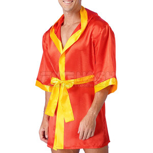 Bata de boxeo profesional de satén con capucha para la noche de combate, para hombres, entrenamiento y competición - Product Image 4